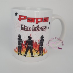 Mug "Papa Mon héros" - Pompier
