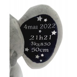 Peluche personnalisée Naissance Eléphant naissance - cadeau de naissance