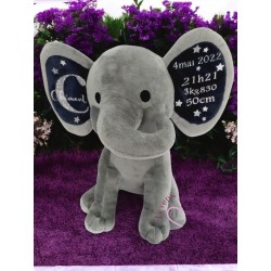 Peluche personnalisée Naissance Eléphant naissance - cadeau de naissance