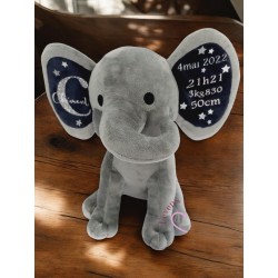 Peluche personnalisée Naissance Eléphant naissance - cadeau de naissance