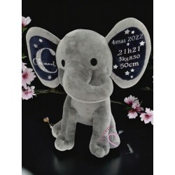 Peluche personnalisée Naissance Eléphant naissance - cadeau de naissance