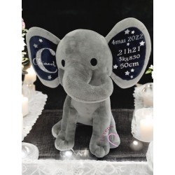 Peluche personnalisée Naissance Eléphant naissance - cadeau de naissance