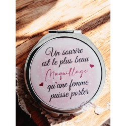 Un sourire est le plus beau maquillage - Miroir de poche