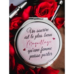 Un sourire est le plus beau maquillage - Miroir de poche