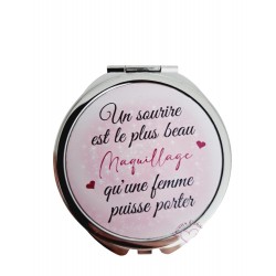 Un sourire est le plus beau maquillage - Miroir de poche