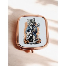 Chat avec guitare - Miroir de poche