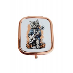 Chat avec guitare - Miroir de poche