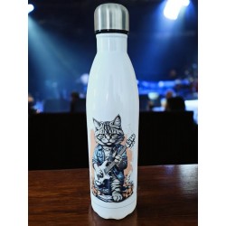 Chat & guitare - Bouteille...