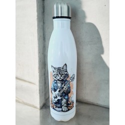 Chat & Guitare - Bouteille isotherme