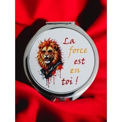 Lion : La force es en toi - Miroir de poche