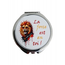 Lion : La force es en toi - Miroir de poche
