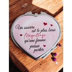 Un sourire est le plus beau maquillage - Miroir de poche