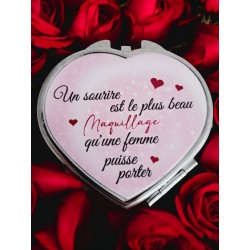 Un sourire est le plus beau maquillage - Miroir de poche