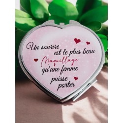 Un sourire est le plus beau maquillage - Miroir de poche