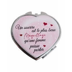 Un sourire est le plus beau maquillage - Miroir de poche