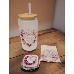 Coffret Fête des mères : Canette en verre, miroir et aimant
