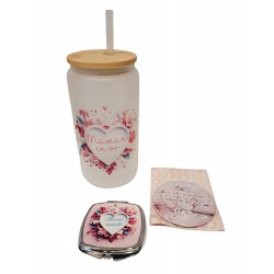Coffret Fête des mères : Canette en verre, miroir et aimant