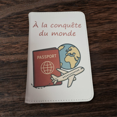 Protège passeport "A la conquête du monde"