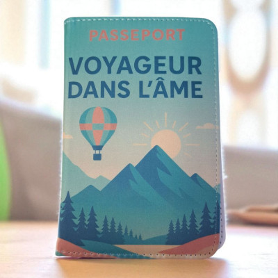 Protège passeport "Voyageur dans l'âme"