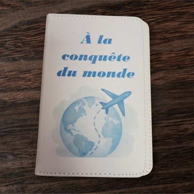 Protège passeport "A la conquête du monde"