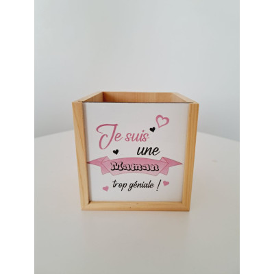Pot à crayons "Je suis une maman trop géniale"