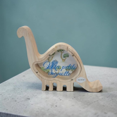 Tirelire en Bois Personnalisée – Modèle unique Dinosaure