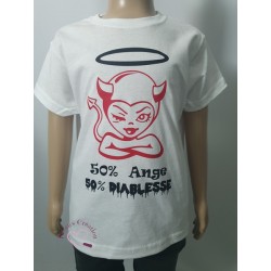 Tee-shirt fille "50% Ange &...